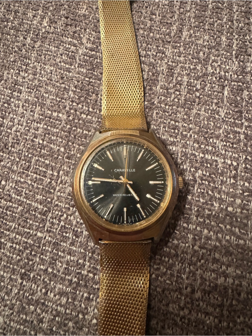 Vintage 1978 Caravelle by Bulova Gold-Tone Watch - N8 Date Code - Untested